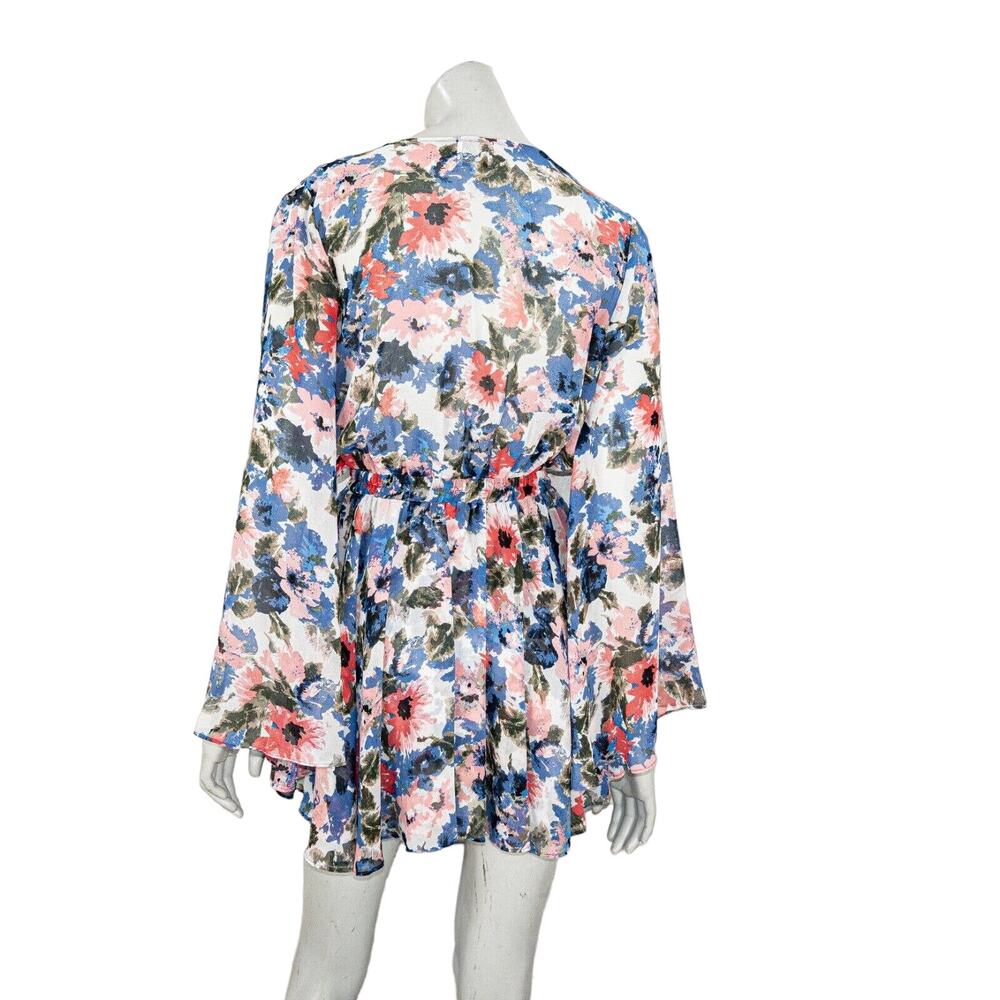MISA Los Angeles Mini Dress tie Waist Tie-dye Floral Print Size XS - Picture 5 of 8